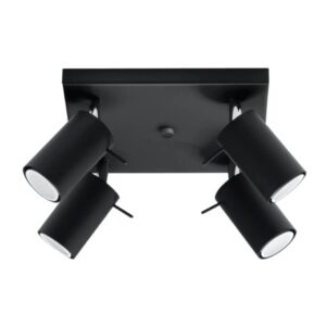 Ring 4 Ceiling Light- Black/White & Chrome
