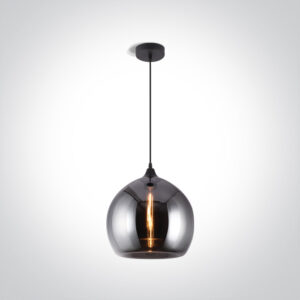 Smoked Glass Globe Pendant Light