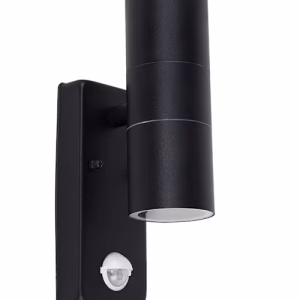 IP44 Matte Black Up/Down Wall Light with PIR Motion Sensor