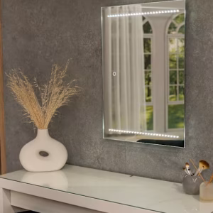 IP44 Bathroom Mirror with Touch Control LED Strip Light and Demister Pad