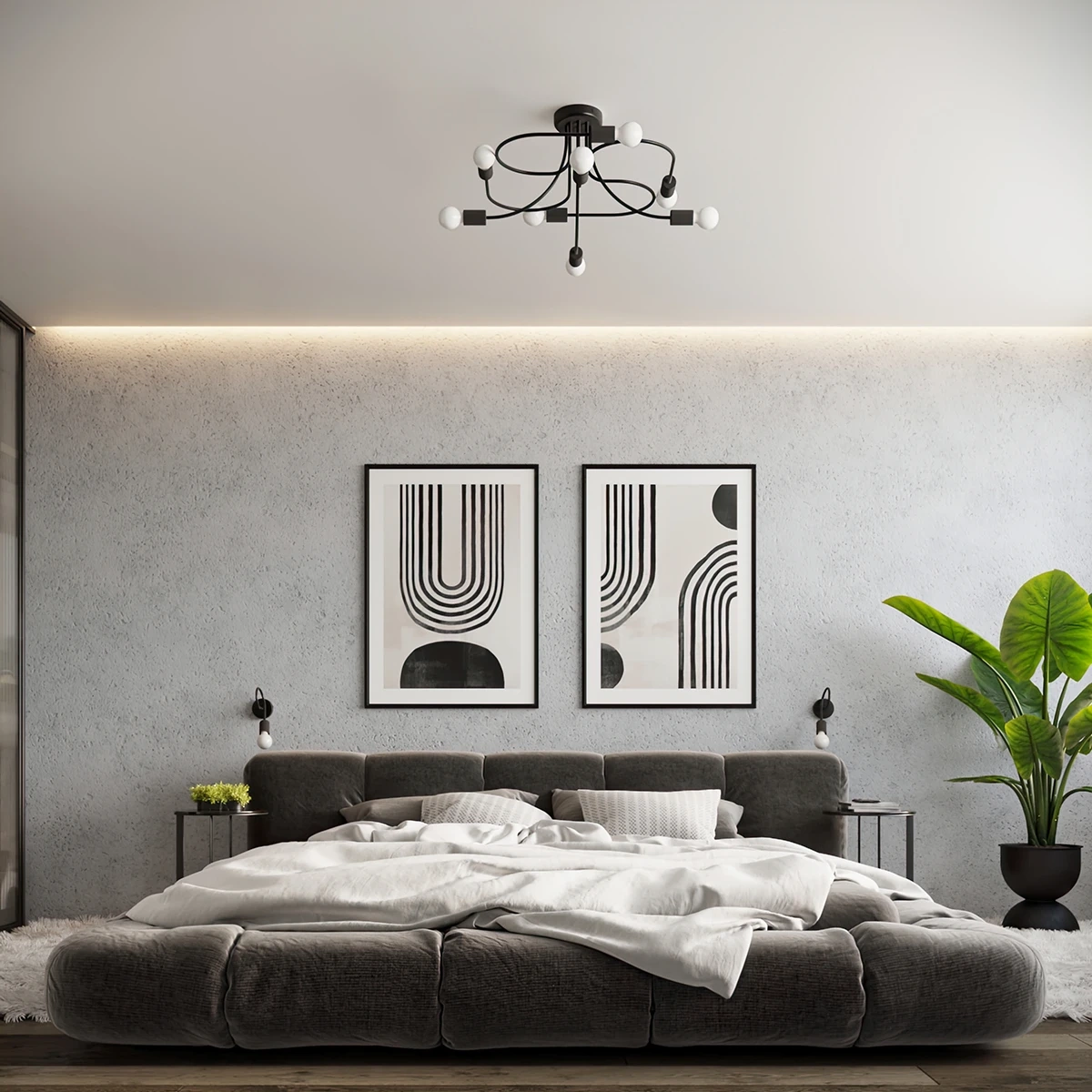 LEVAR 8 Chandelier – Black