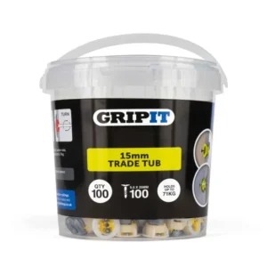 GRIPIT Yellow 15mm Plasterboard Fixing- 100 Pack
