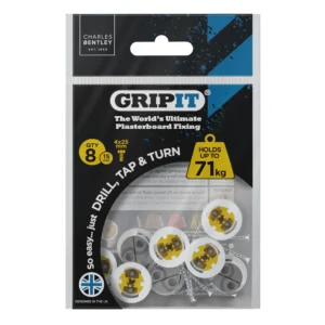 GRIPIT 15mm Yellow Plasterboard Fixings – 8 Pack