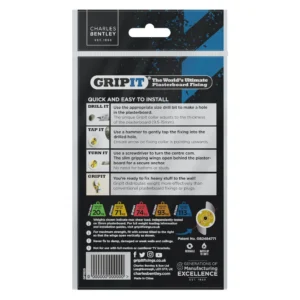 GRIPIT 15mm Yellow Plasterboard Fixings – 4 Pack
